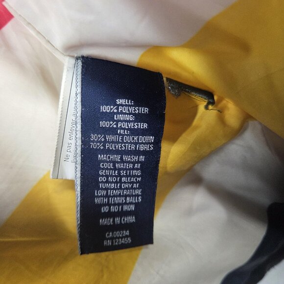 Hudson's Bay Coat Womens Small Black Long Puffer Hooded Down Striped Lightweight - Picture 5 of 16